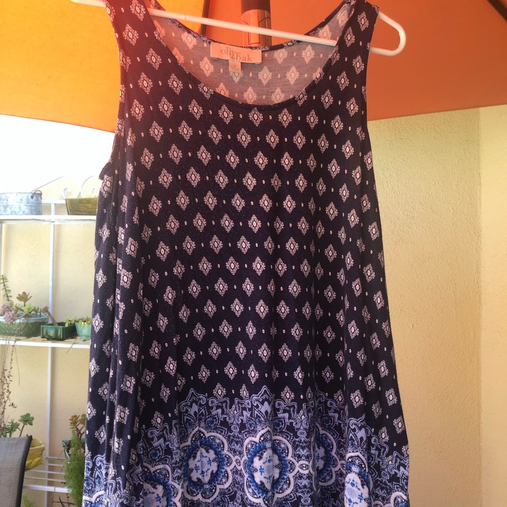 Olive & Oak Navy and White Geometric Tank Top